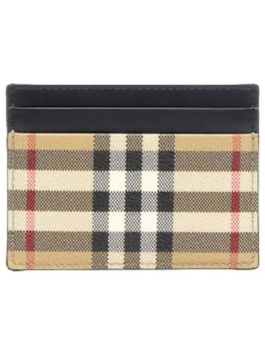 Check leather card case wallet - BURBERRY - BALAAN 1