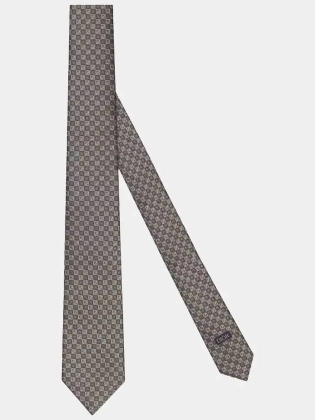 Micro CD Diamond Silk Tie Grey - DIOR - BALAAN 2