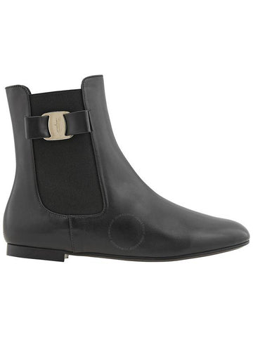 Salvatore Ferragamo Ladies Black Leather Vara Bow Chelsea Boots, Brand Size 6 - SALVATORE FERRAGAMO - BALAAN 1