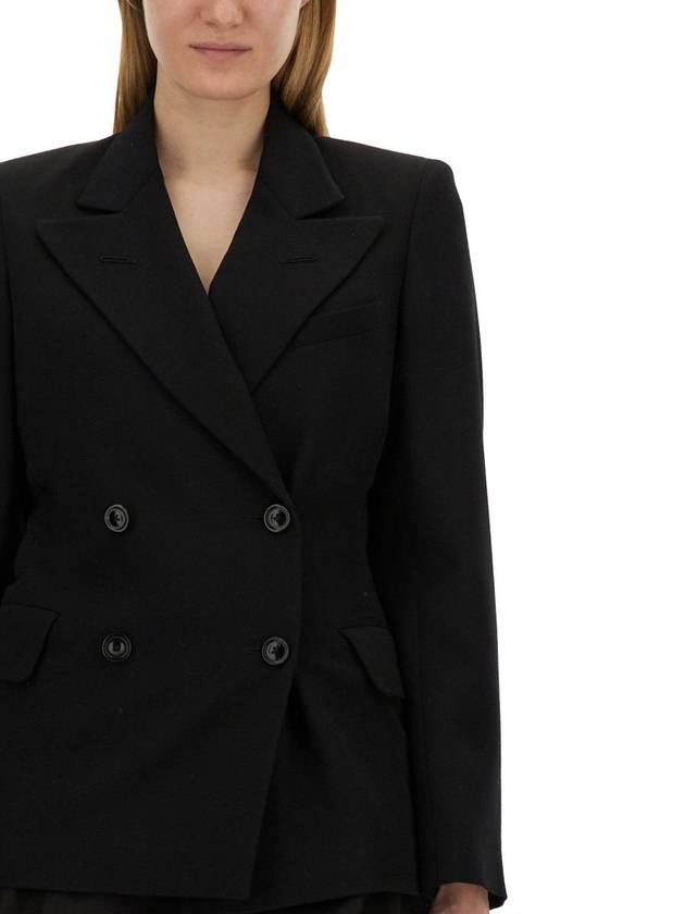 Wool Double Breasted Tailored Jacket Black - MAISON MARGIELA - BALAAN 5