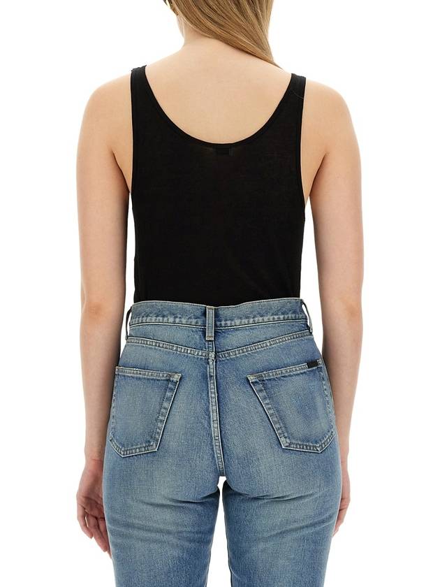 Women's Wool Jersey Sleeveless Black - SAINT LAURENT - BALAAN 4