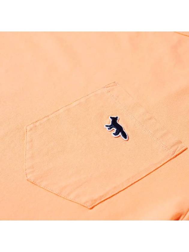 Men's Navy Fox Patch Pocket Short Sleeve T-Shirt Orange - MAISON KITSUNE - BALAAN 5