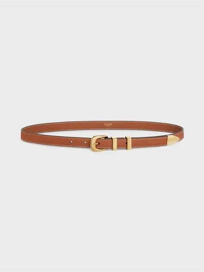 Women's Small Western Natural Calfskin Belt Tan - CELINE - BALAAN 2