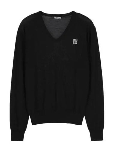 V neck knit black - RAF SIMONS - BALAAN 1