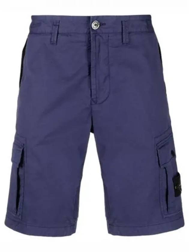 Cotton Twill Bermuda Cargo Shorts Blue - STONE ISLAND - BALAAN 2