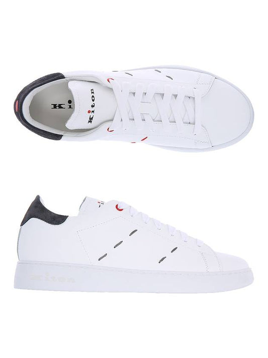 23ss USSN001 XB602002 BIANCO/ASPHALT stitch detail white & charcoal sneakers - KITON - BALAAN 2