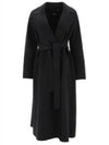 Elisa Belted Virgin Wool Single Coat Black - S MAX MARA - BALAAN 2