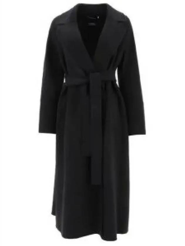 Elisa Belted Virgin Wool Single Coat Black - S MAX MARA - BALAAN 2