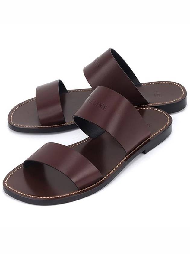 Leren Double Strap Mule Sandals 353893 78C 19DK - CELINE - BALAAN 1