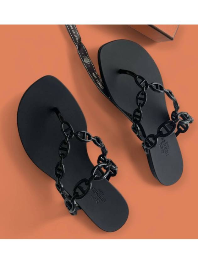 Island Sandals Noir - HERMES - BALAAN 8