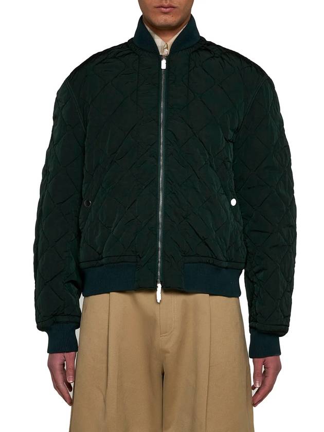 Quilted Zip-Up Bomber Jacket Green - BURBERRY - BALAAN 6