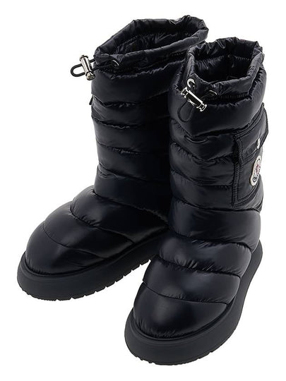 Gaia Logo Patch Pocket Padded Winter Boots Black - MONCLER - BALAAN 2