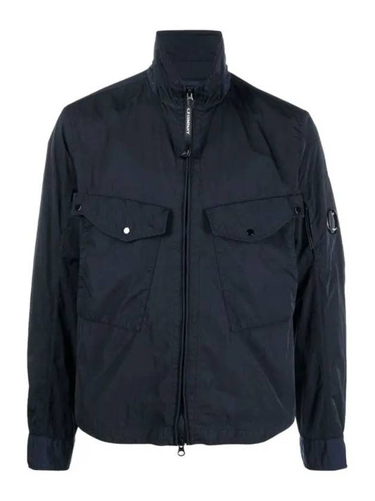 Chrome R Lens Wappen Overshirt Zip-Up Jacket Navy - CP COMPANY - BALAAN 2