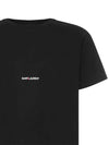 Men's Small Logo Short Sleeve T-Shirt Black - SAINT LAURENT - BALAAN 5