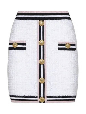 Balmain Buttoned Maze Monogram Skirt, Brand Size 36 (US Size 4) - BALMAIN - BALAAN 1