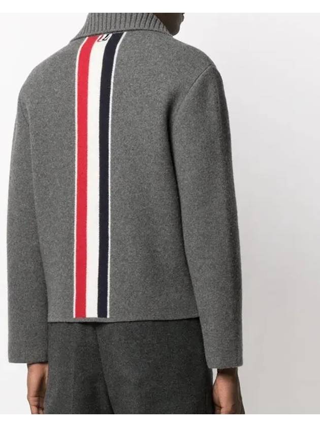 Intarsia Center Back Voile Wool Jacket Grey - THOM BROWNE - BALAAN 6