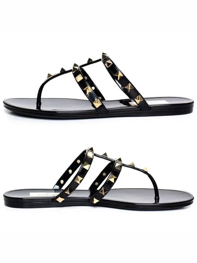 Women's Rockstud Flip Flops Black - VALENTINO - BALAAN 3