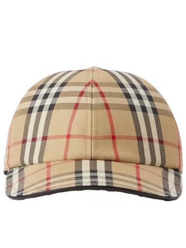 Check Cotton Ball Cap Beige - BURBERRY - BALAAN 1