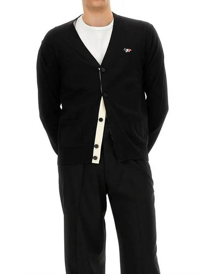 Tricolor Fox Patch Classic Cardigan Black - MAISON KITSUNE - BALAAN 2