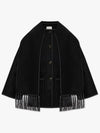 Embroidered Scarf Jacket Black - TOTEME - BALAAN 2