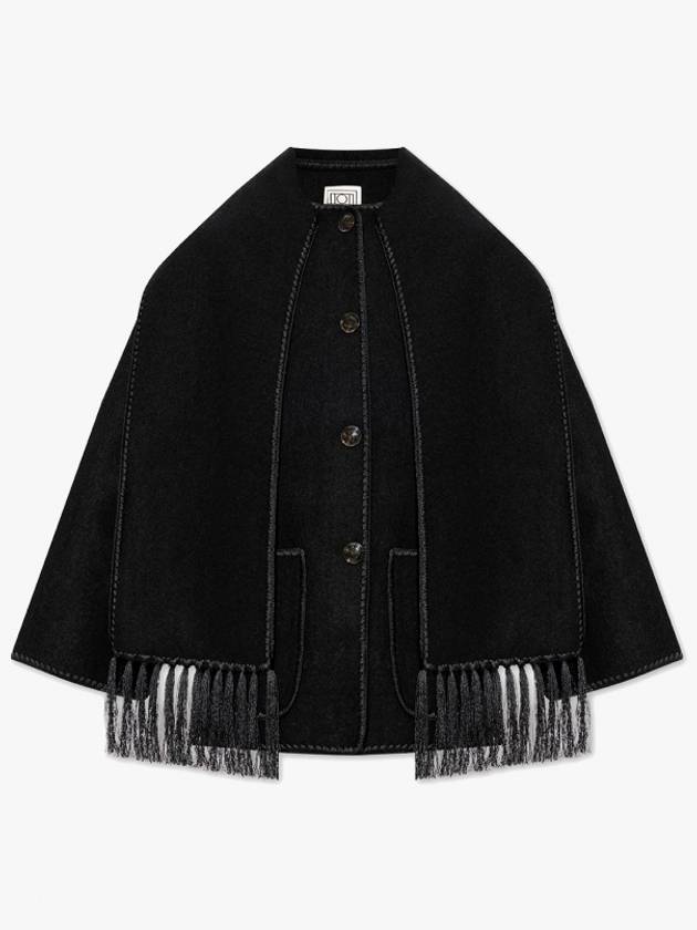 Embroidered Scarf Jacket Black - TOTEME - BALAAN 2