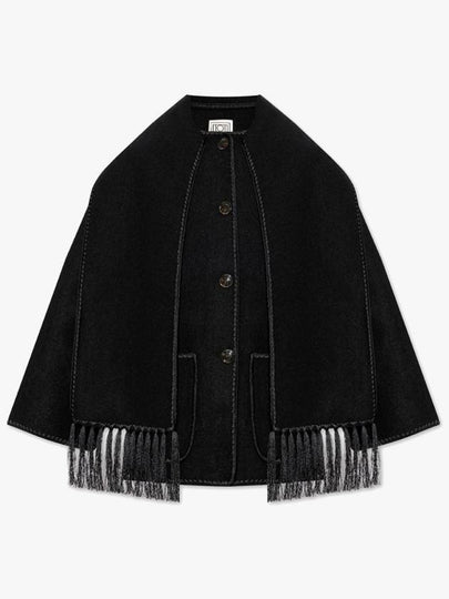 Embroidered Scarf Jacket Black - TOTEME - BALAAN 2