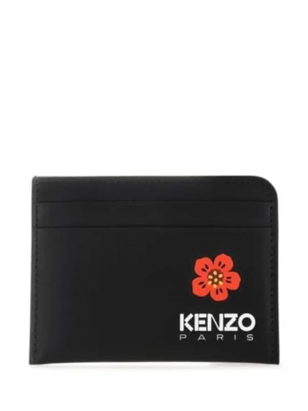 Boke Flower Leather Card Wallet Black - KENZO - BALAAN 2