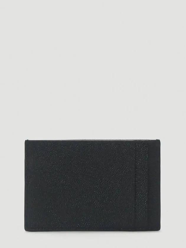 Uptown Grain De Poudre Embossed Leather Flap Card Case Black - SAINT LAURENT - BALAAN 3