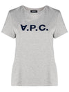 VPC Navy Logo Cotton Short Sleeve T-Shirt Grey - A.P.C. - BALAAN 1