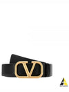 V Logo Leather Belt Black - VALENTINO - BALAAN 2