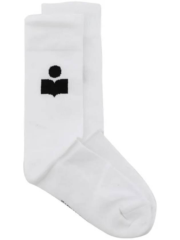 Siloki Logo Socks White - ISABEL MARANT - BALAAN 2