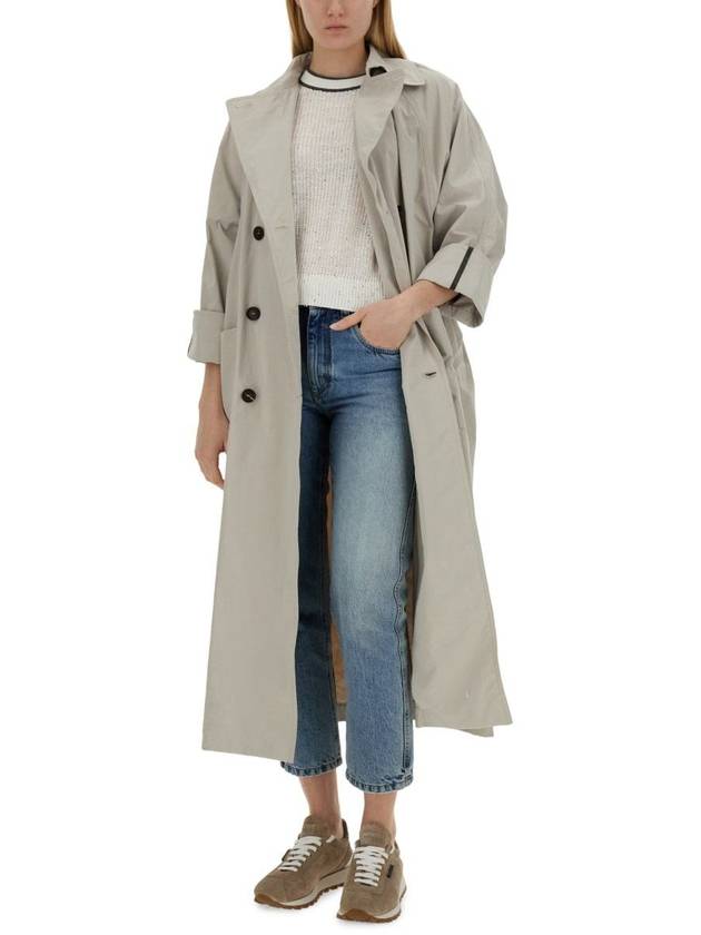 24 ss double-breasted trench coat WITH shiny cuff detail MH5739795 C9593 B0230995261 - BRUNELLO CUCINELLI - BALAAN 3