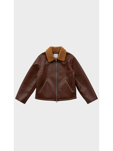 Leather Mustang Jacket Brown - FFEFF STUDIO - BALAAN 1