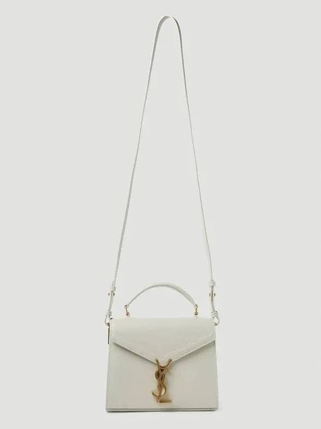 Casandra Monogram Mini Top Handle Cross Bag White - SAINT LAURENT - BALAAN 5