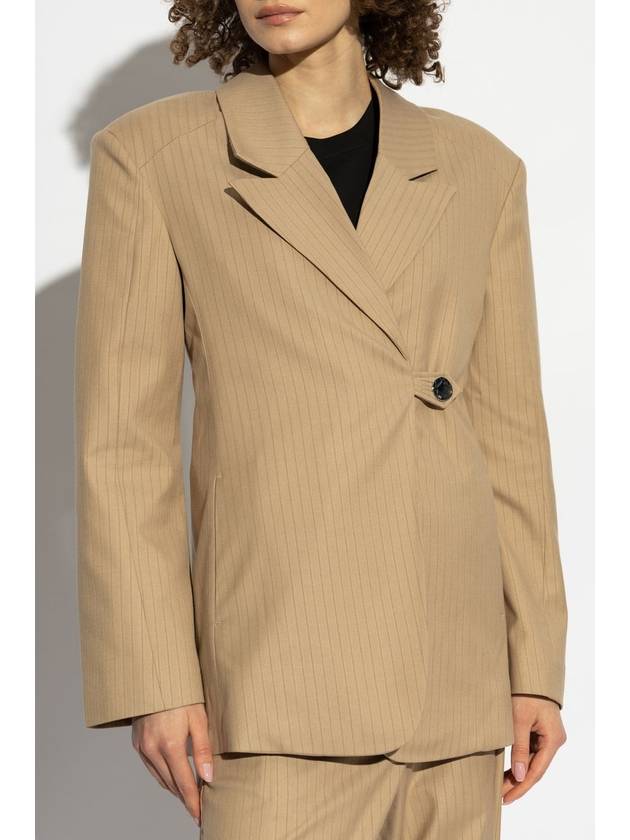 Ganni Blazer With Striped Pattern, Women's, Beige - GANNI - BALAAN 3