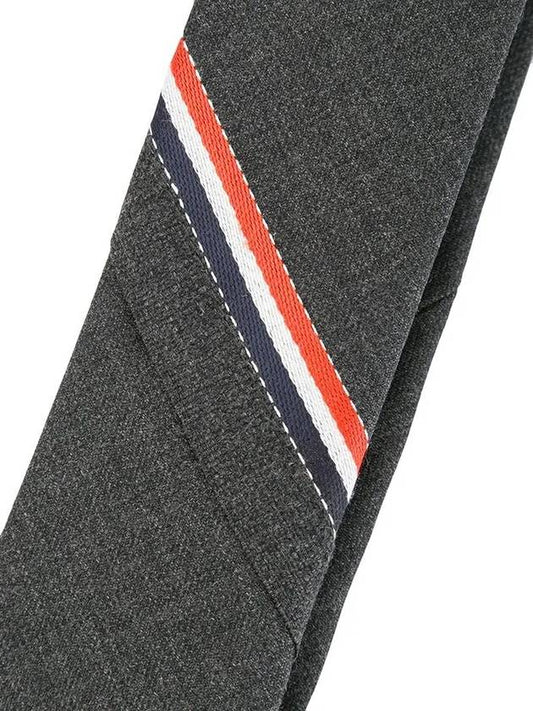 Thom Browne Striped Stitched Seam Selvedge Wool Suit Tie Gray - THOM BROWNE - BALAAN 2