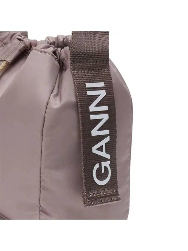 Recycled Tech Logo Bucket Bag Oyster Grey - GANNI - BALAAN 7