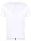 Men's Center Back Striped Short Sleeve T-Shirt White - THOM BROWNE - BALAAN 1