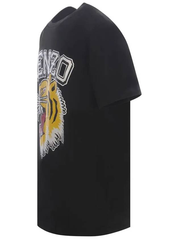 Tiger Varsity Cotton Short Sleeve T-Shirt Black - KENZO - BALAAN 4