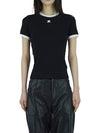 Bumpy Contrast Re-Edition Short Sleeve T-Shirt Black - COURREGES - BALAAN 6