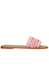 Dway Embroidered Cotton Raffia Slippers Natural Pink - DIOR - BALAAN 1