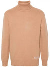 Logo Knitted Wool Turtleneck Camel - A.P.C. - BALAAN 2