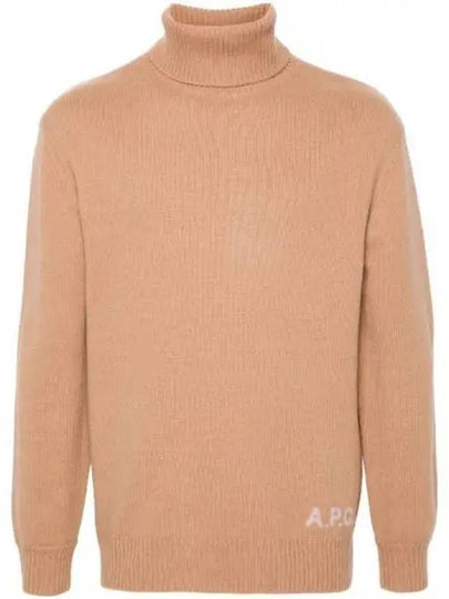 Logo Knitted Wool Turtleneck Camel - A.P.C. - BALAAN 2