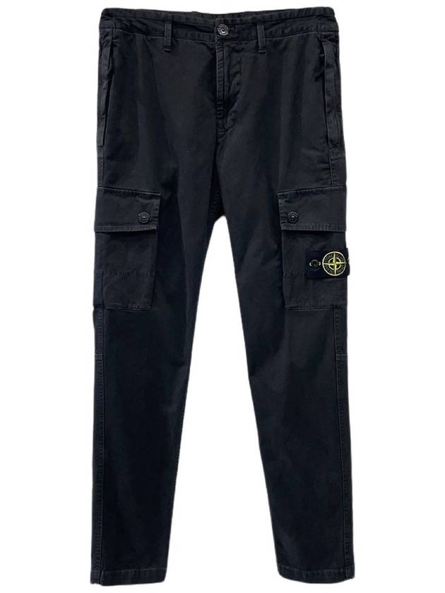 Wappen Patch Slim Fit Straight Pants Black - STONE ISLAND - BALAAN 2