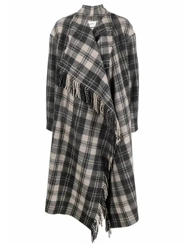 Filming Check Wool Fringe Coat MA1118 22P004E ECBK Other 1009594 - ISABEL MARANT - BALAAN 1