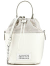 5AC Number Logo Texture Leather Bucket Bag Ivory - MAISON MARGIELA - BALAAN 2