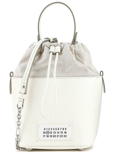 5AC Number Logo Texture Leather Bucket Bag Ivory - MAISON MARGIELA - BALAAN 2