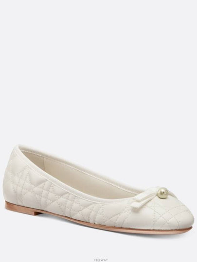 Quilted Cannage Calfskin Ballerina Flat Off White - DIOR - BALAAN 2