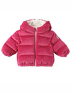 Moncler Baby DAOS Pink Velvet Hooded Down Jacket - MONCLER - BALAAN 1