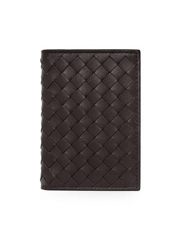 Intrecciato Flap Card Holder Dark Brown - BOTTEGA VENETA - BALAAN 2